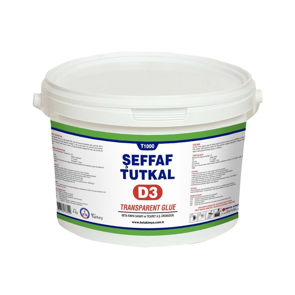 APEL T1000 D3 ŞEFFAF TUTKAL 4 KG