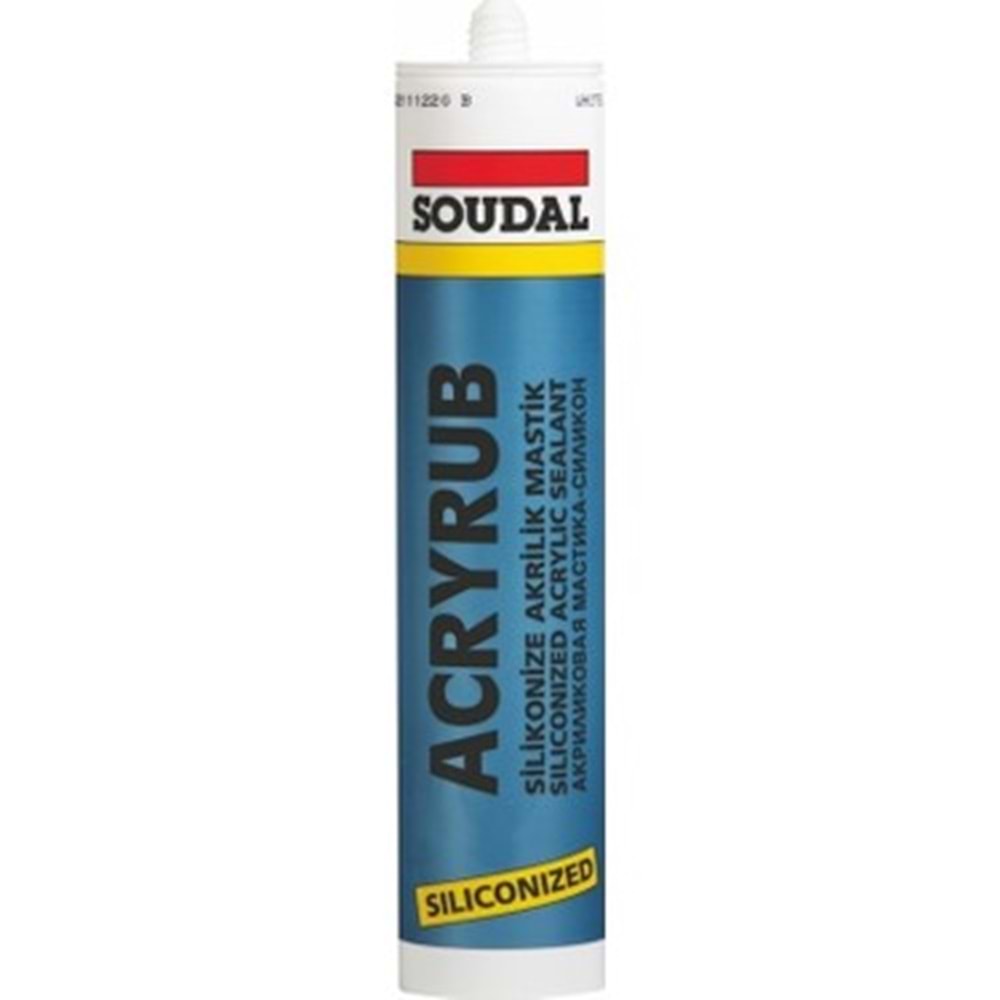 SOUDAL ACRYRUB SİLİKONİZE MASTİK 500 GR BEYAZ