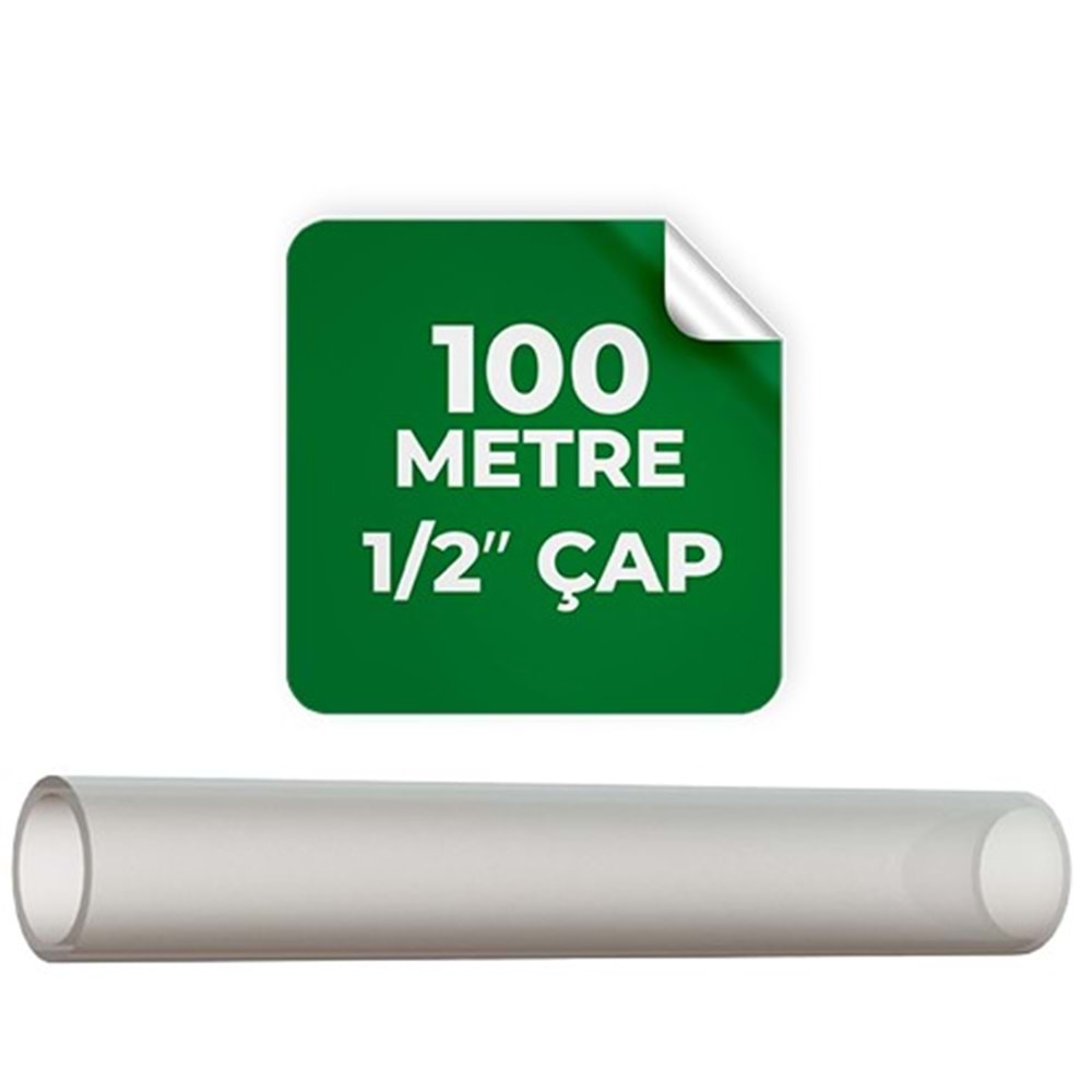 SERTSAN 1/2 EKONOMİK SİLİKONLU ŞEFFAF HORTUM 10 KG 100 MT